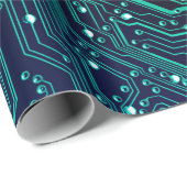 電子回路ボードの背景,抽象芸術,青 ラッピングペーパー (ロールコーナー)