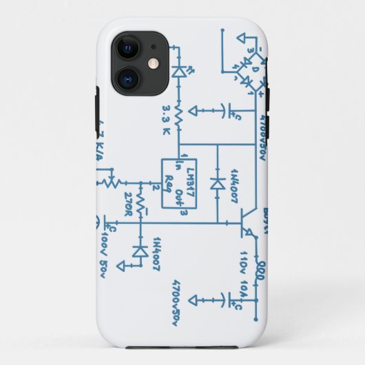 電子回路図技術設計図天才 Case-Mate iPhoneケース (裏面)