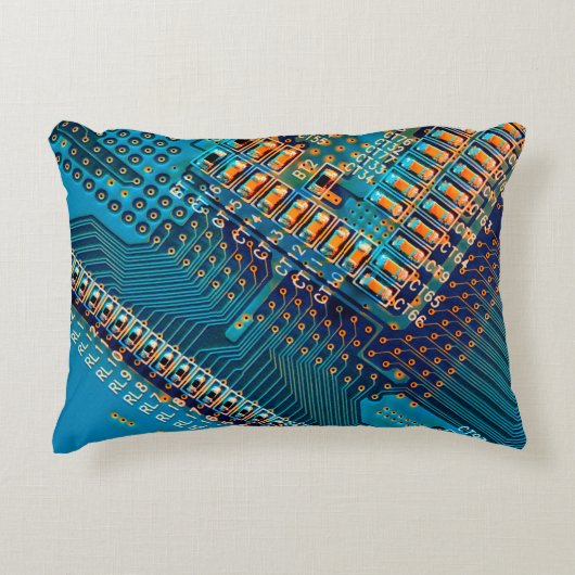 電子回路基板が閉じる。コンピューター,半導体 アクセントクッション (正面)