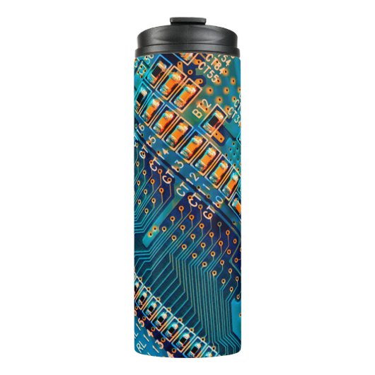 電子回路基板が閉じる。コンピューター,半導体 タンブラー (正面)