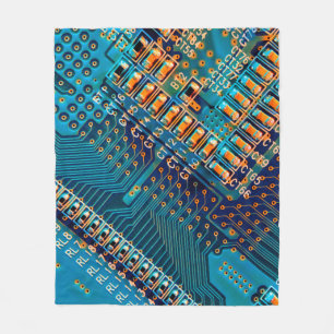 電子回路基板が閉じる。コンピューター,半導体 フリースブランケット