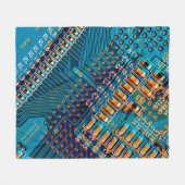 電子回路基板が閉じる。コンピューター,半導体 フリースブランケット (正面(横))