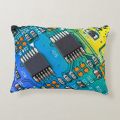 電子回路基板が閉じる。背景,イノシシ アクセントクッション (裏面)