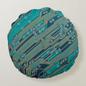 電子回路基板が閉じる。背景,イノシシ ラウンドクッション (裏面)