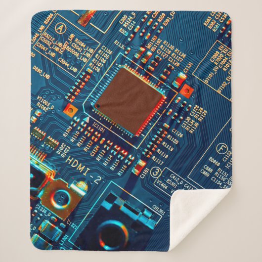 電子回路基板が閉じる。電子、マイクロ シェルパブランケット (正面)