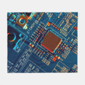 電子回路基板が閉じる。電子、マイクロ フリースブランケット (正面(横))