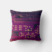 電子回路基板の抽象芸術背景。コンパクト クッション (裏面)