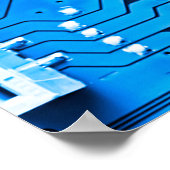 電子回路基板クローズアップ回路、基板 ポスター (角)