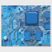 電子回路基板クローズアップ回路、基板 ラッピングペーパー (フラット)