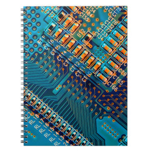 電子回路基板クローズアップ。コンピュータ、半導体 ノートブック