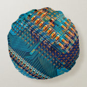 電子回路基板クローズアップ。コンピュータ、半導体 ラウンドクッション (裏面)