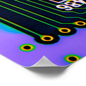 電子回路基板クローズアップ。背景、ボーア ポスター (角)