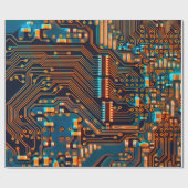 電子回路基板クローズアップ。背景、ボーア ラッピングペーパー (フラット)