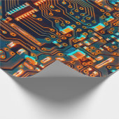 電子回路基板クローズアップ。背景、ボーア ラッピングペーパー (角)