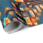 電子回路基板クローズアップ。背景、ボーア ラッピングペーパー (ロールコーナー)