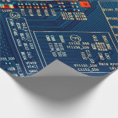 電子回路基板クローズアップ。電子、電子 ラッピングペーパー (角)