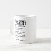 電子技師ユーモラス定義 コーヒーマグカップ (正面左)