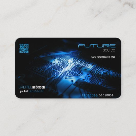 電子機器qrコード名刺 名刺 (正面)
