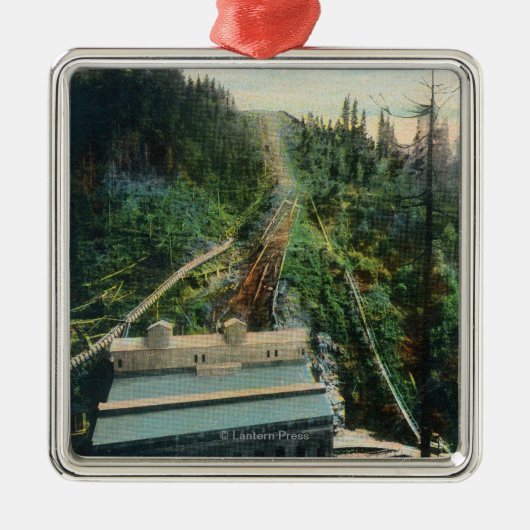 電子発電所の空中写真 メタルオーナメント (正面)