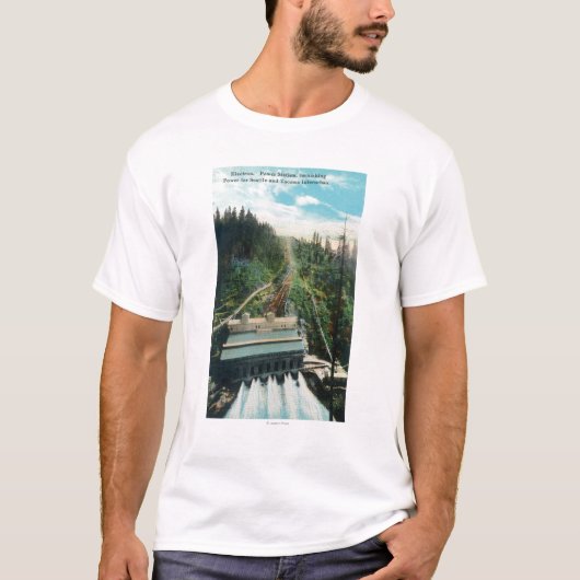 電子発電所の空中写真 Tシャツ (正面)