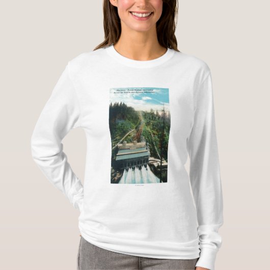 電子発電所の空中写真 Tシャツ (正面)