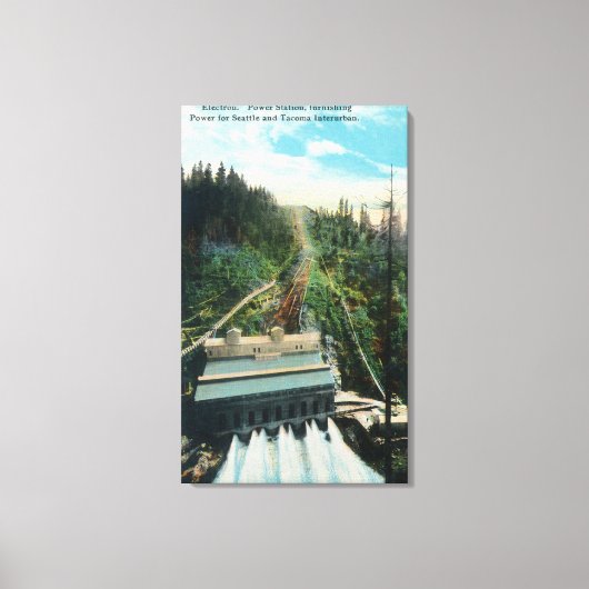 電子発電所の空中見解 キャンバスプリント (正面)