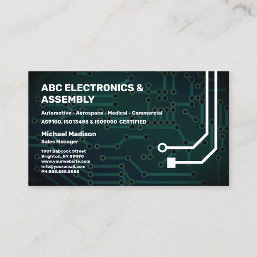 電子組立事業 名刺 (正面)