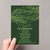 電子計算機回路基板バー（ユダヤ教の）バル・ミツバー アクリル招待状 (インサイチュ (ポータブル))