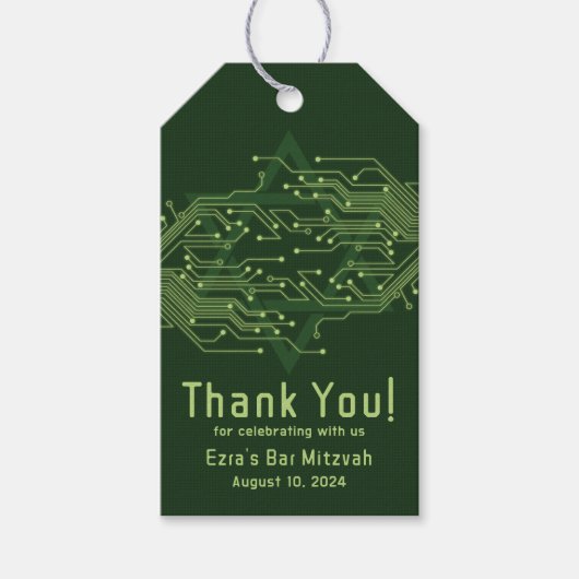 電子計算機回路基板バー（ユダヤ教の）バル・ミツバー ギフトタグ