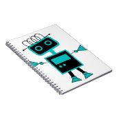 電子記号から成っているかわいい漫画のロボット ノートブック (右側)