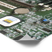 電子部品の古いマザーボードプリント ポスター (角)