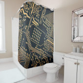 電子部品、コンピュータ・カードのクローズアップ、掘り下げ シャワーカーテン (インサイチュ)