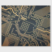 電子部品、コンピュータ・カードのクローズアップ、掘り下げ ラッピングペーパー (フラット)