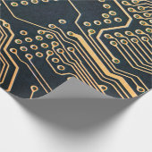 電子部品、コンピュータ・カードのクローズアップ、掘り下げ ラッピングペーパー (角)