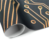 電子部品、コンピュータ・カードのクローズアップ、掘り下げ ラッピングペーパー (ロールコーナー)