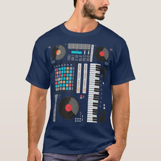 電子音楽シンセサイザテクノ音楽DJ Tシャツ (正面)