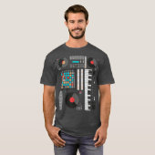 電子音楽シンセサイザテクノ音楽DJ Tシャツ (正面フル)