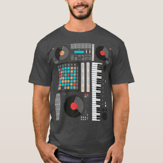 電子音楽シンセサイザテクノ音楽DJ Tシャツ