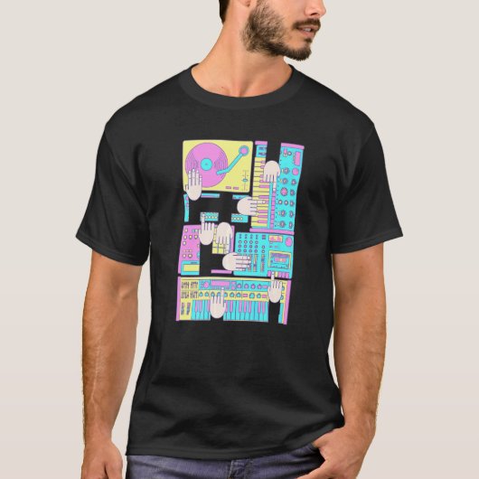 電子音楽プロデューサービートメーカーDj Tシャツ (正面)