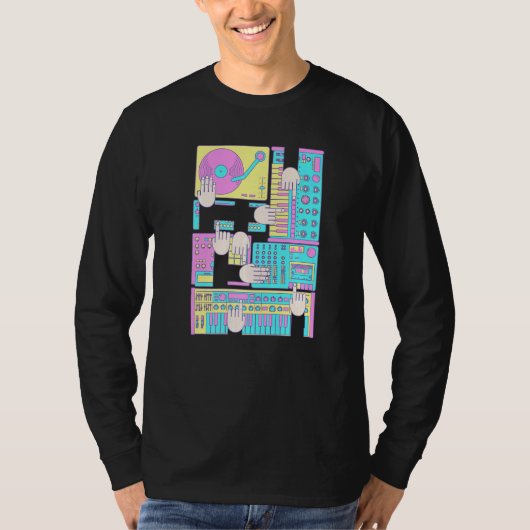 電子音楽プロデューサービートメーカーDj Tシャツ (正面)
