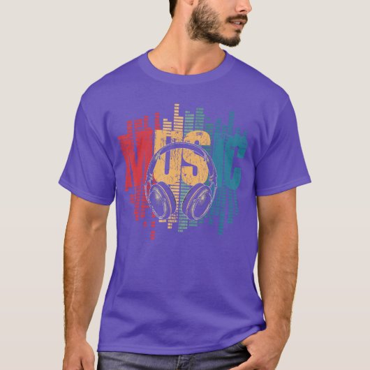 電子音楽好きのDJのためのヴィンテージ ヘッドホン 少年b Tシャツ (正面)