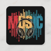 電子音楽愛好家DJヴィンテージヘッドフォン スクエア名刺 (裏面)