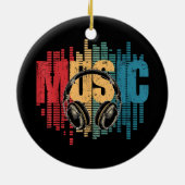 電子音楽愛好家DJヴィンテージヘッドフォン セラミックオーナメント (裏面)