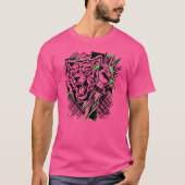 電撃タイガーシャツ – ネオンサイバーパンクタイガー Tシャツ (正面)