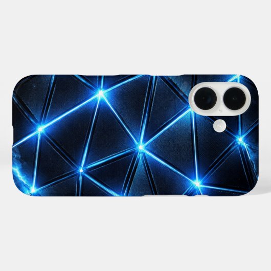 電撃ブルーの幾何学エネルギーネットワークフォンケース Case-Mate iPhoneケース (裏面 (横))