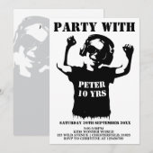 電撃的な少年の誕生日パーティー招待カード 招待状 (正面/裏面)