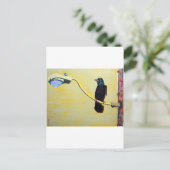 電柱に烏を鳴らす ポストカード (スタンド正面)