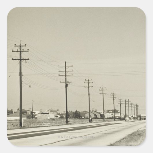 電柱の列 スクエアシール (正面)