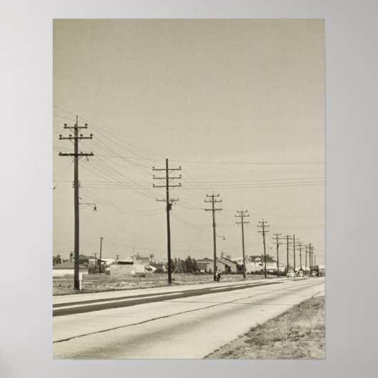 電柱の列 ポスター (正面)