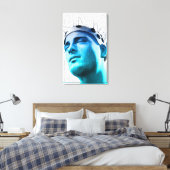 電極のキャップを被った男性のイラストレーション キャンバスプリント (インサイチュ (寝室))